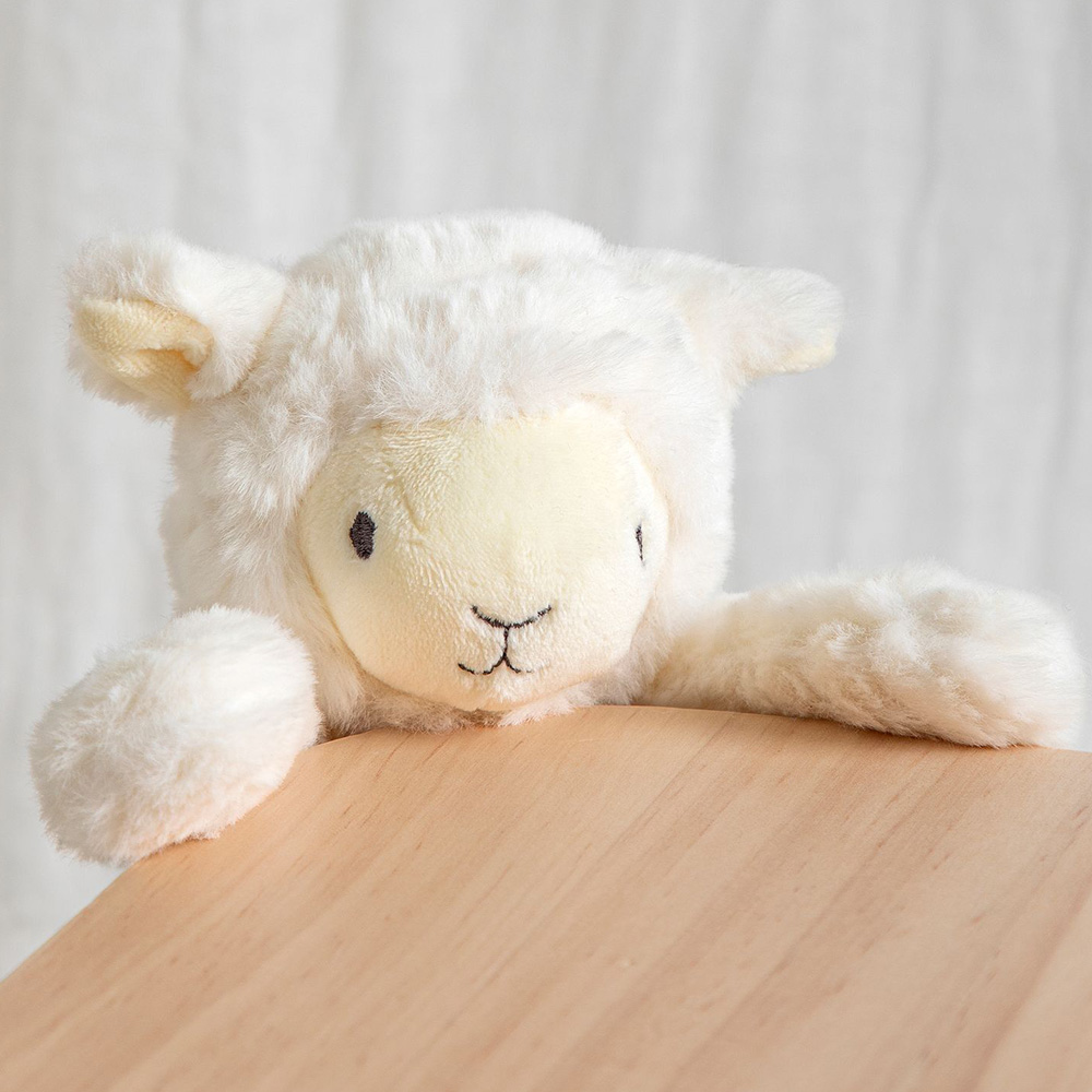 Premium soft plush sheep lovey with delicate embroidery for international private label brands