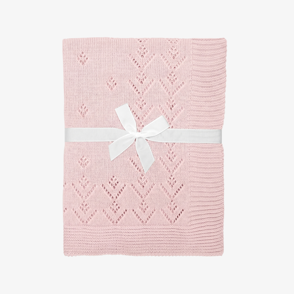 Pointelle Polyester Knitted Baby Blanket